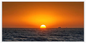 Amber Horizon Sea Panoramic Canvas Print
