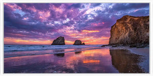Violet Tide Reflection Panoramic Canvas Print
