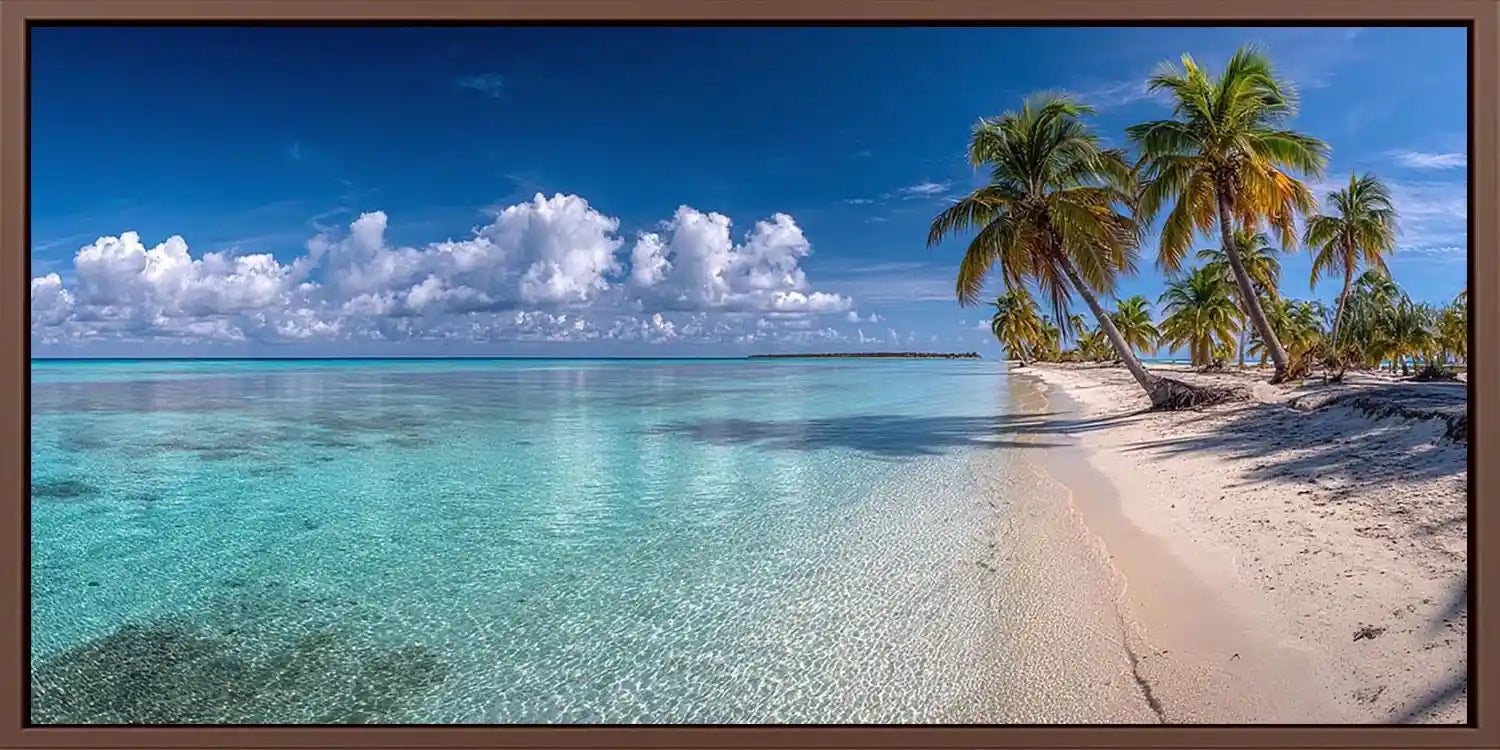 Crystal Palm Shore Panoramic Canvas Print