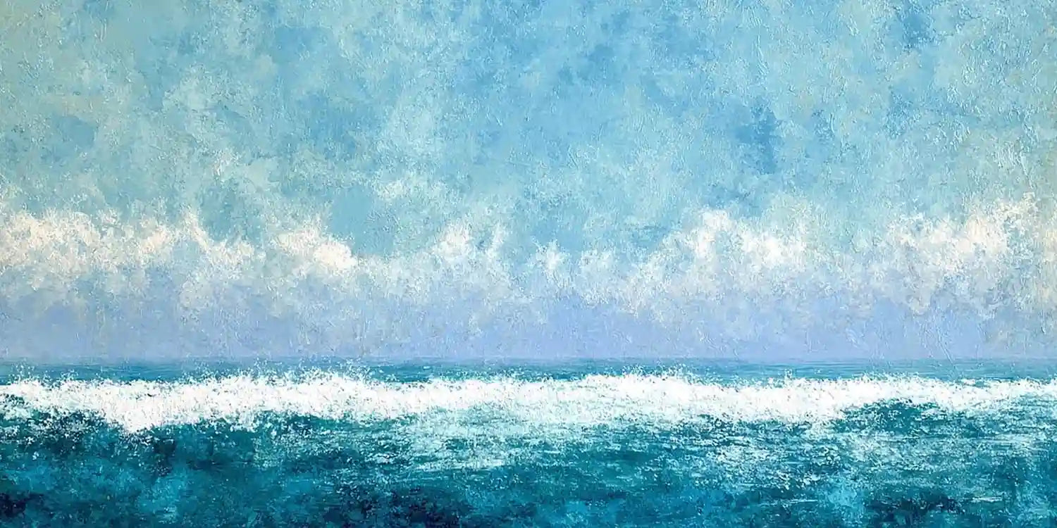 Seafoam Horizon Panoramic Canvas Print