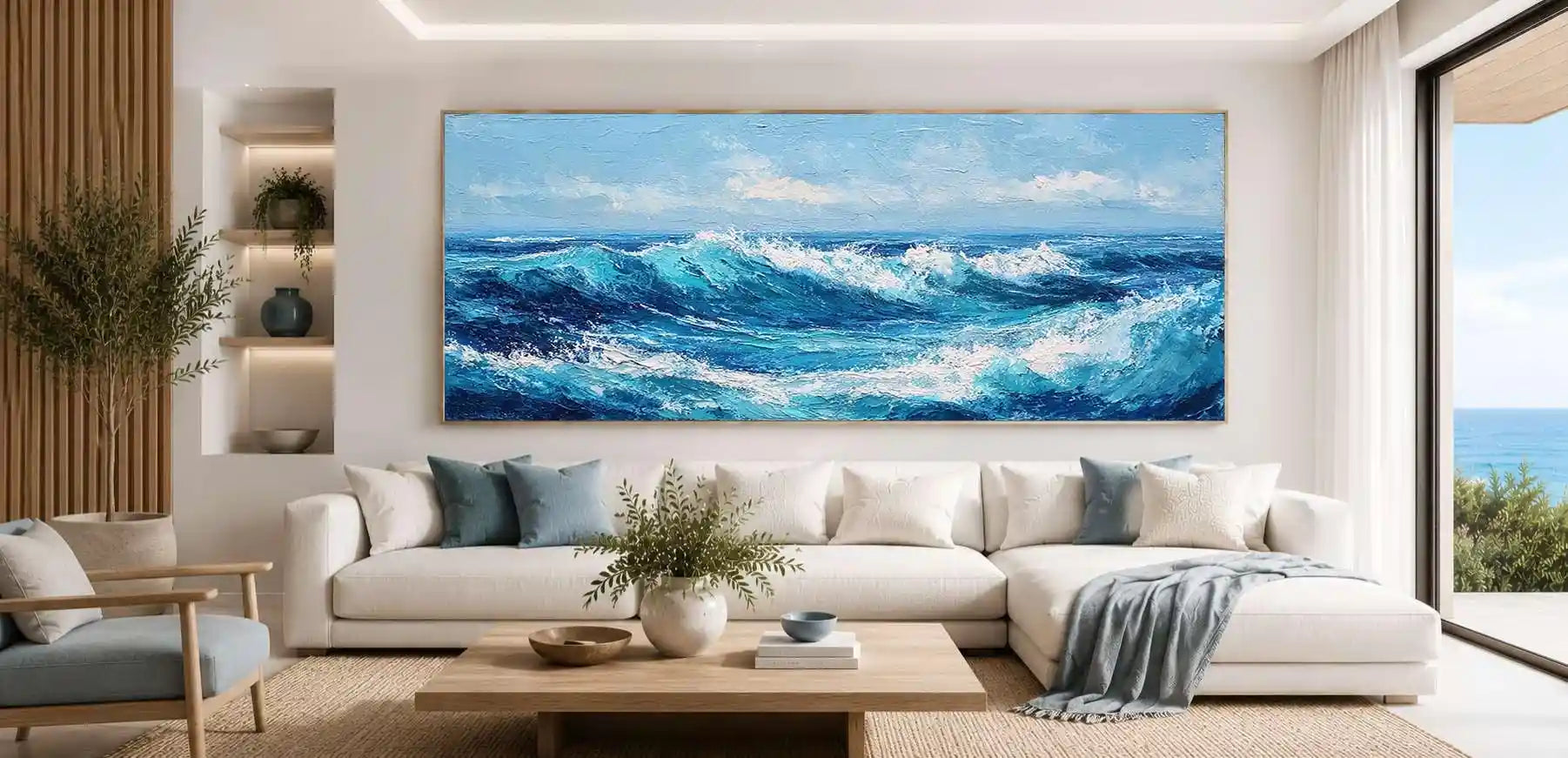 Rolling Ocean Energy Panoramic Canvas Print