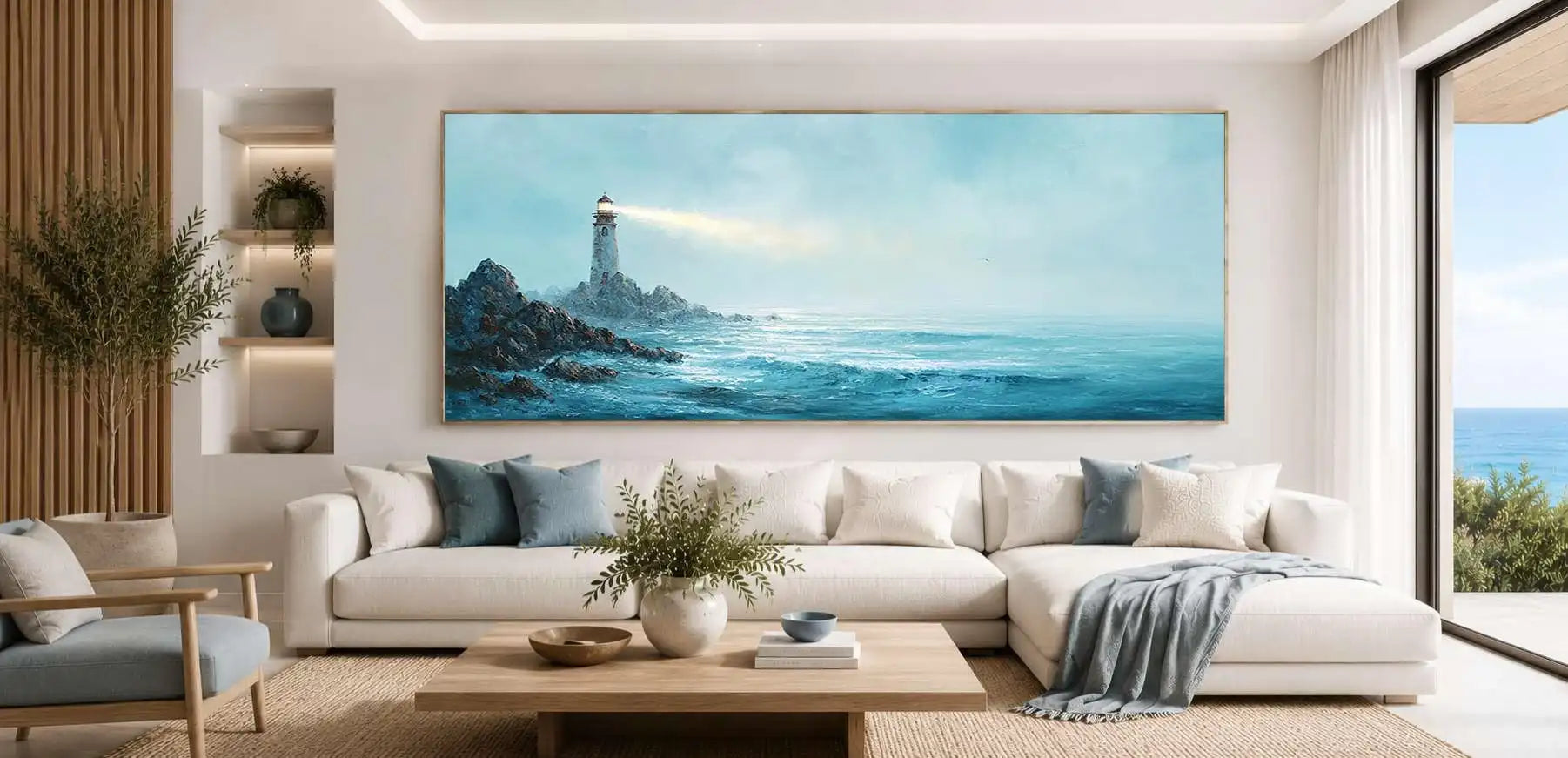 Beacon of Calm Panoramic Canvas Print