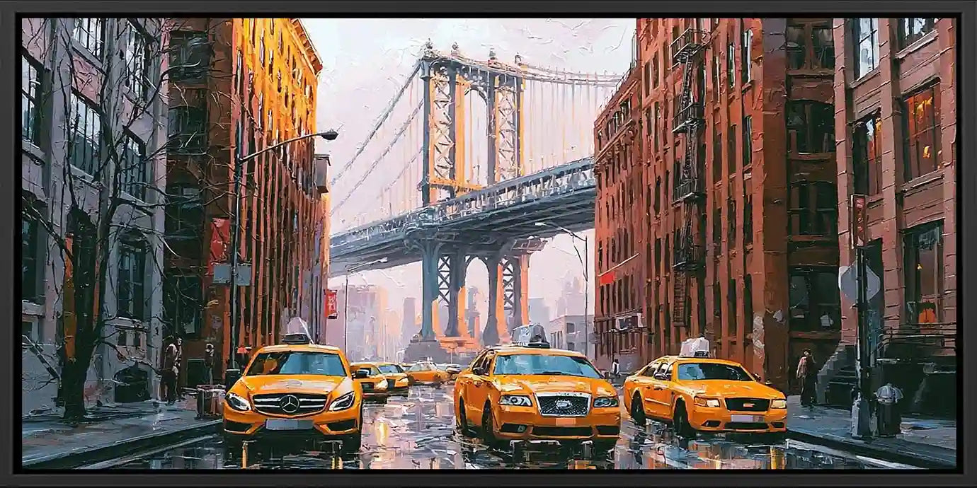 Urban Golden Rush Panoramic Canvas Print