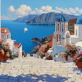 Santorini Dream Panoramic Canvas Print