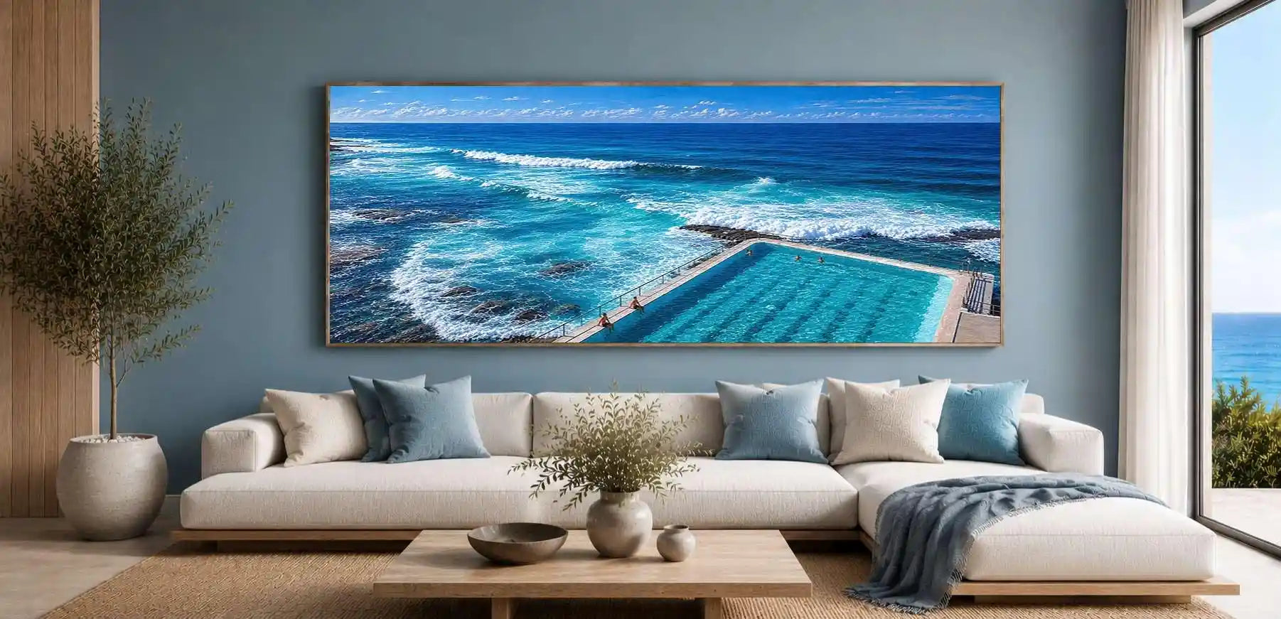 Bondi Beach Icebergs Ocean Pool Panoramic Canvas Print
