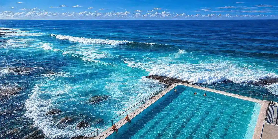 Bondi Beach Icebergs Ocean Pool Panoramic Canvas Print