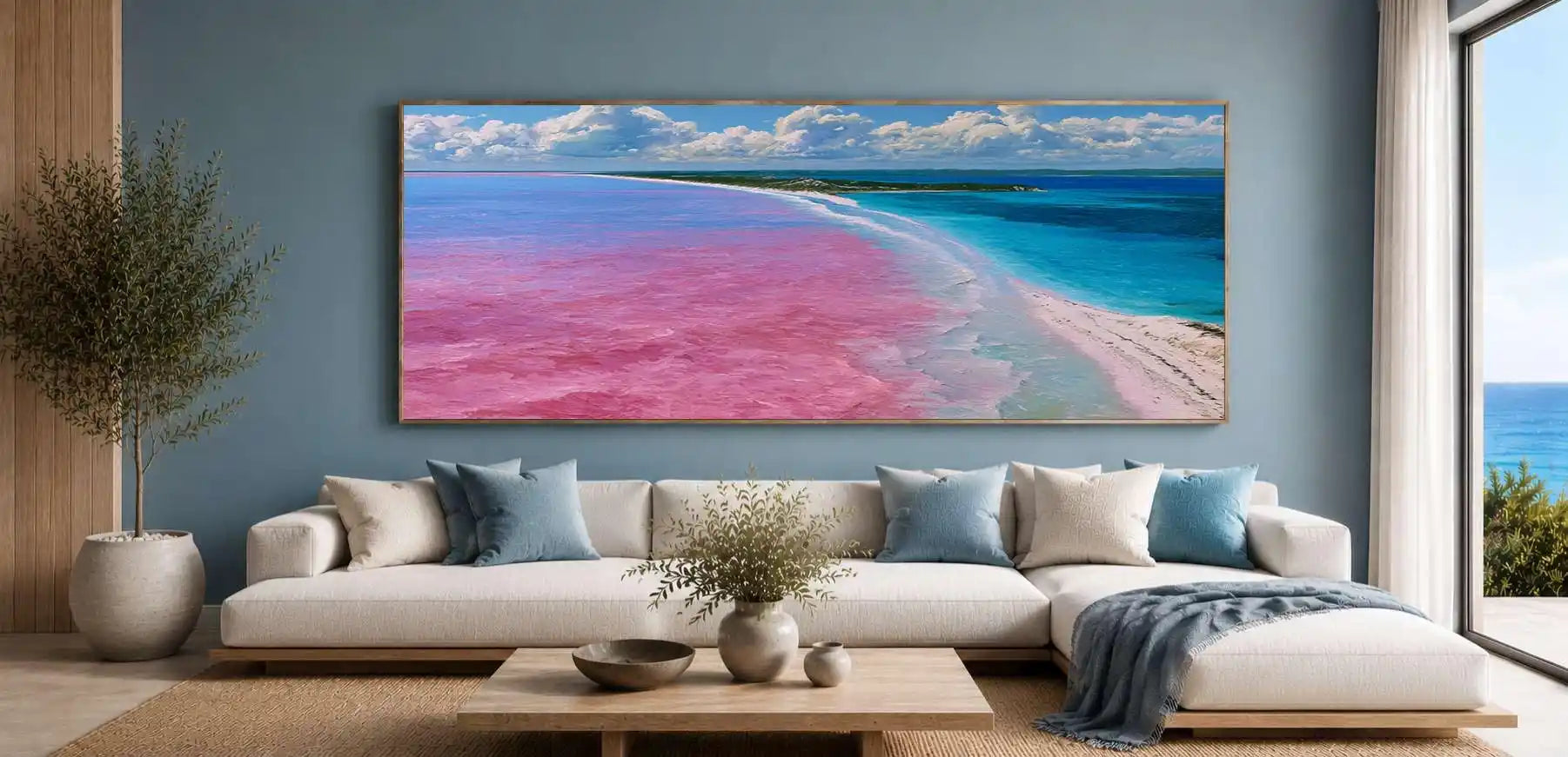 Lake Hillier Pink Lake Panorama Wall Art