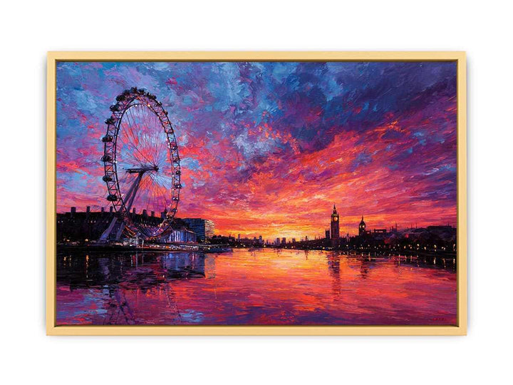 London Eye Sunset  Streched canvas
