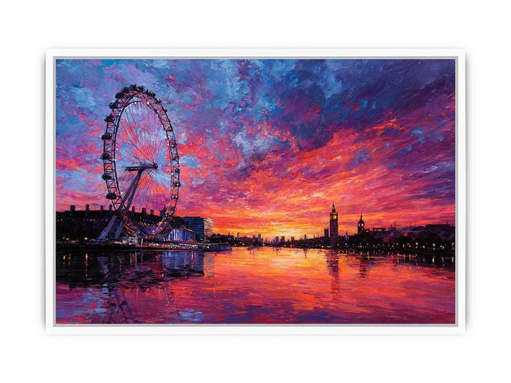 London Eye Sunset Framed Print