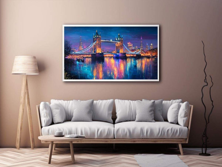 London Illuminated at Night Painting