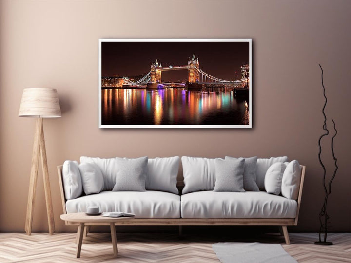 Iconic  londo  tower Bridge Illuminated at Night Painting