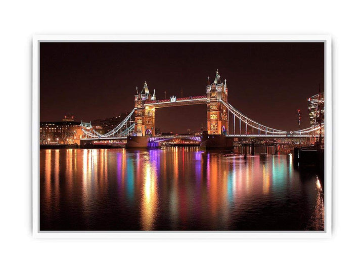 Iconic  londo  tower Bridge Illuminated at Night Framed Print