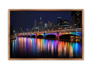Melbourne Bridge  Illuminated at Night Poster