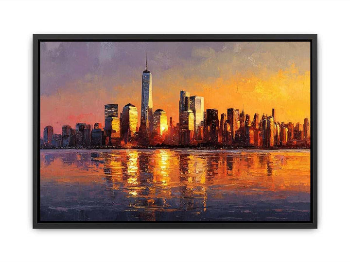 Manhattan Skyline Sunset  Canvas Print