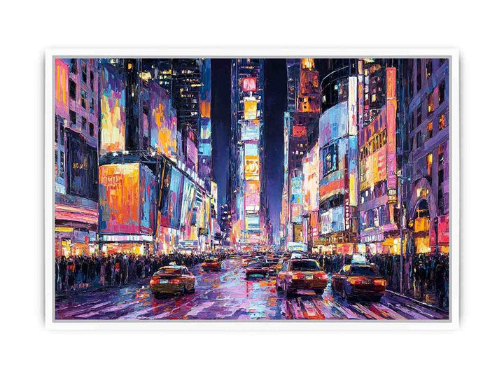 Times Square Glow Framed Print