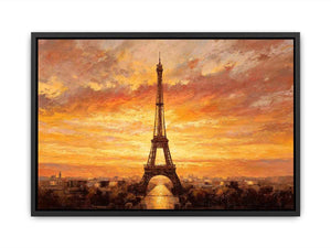 Eiffel Tower Sunset Glow  Canvas Print