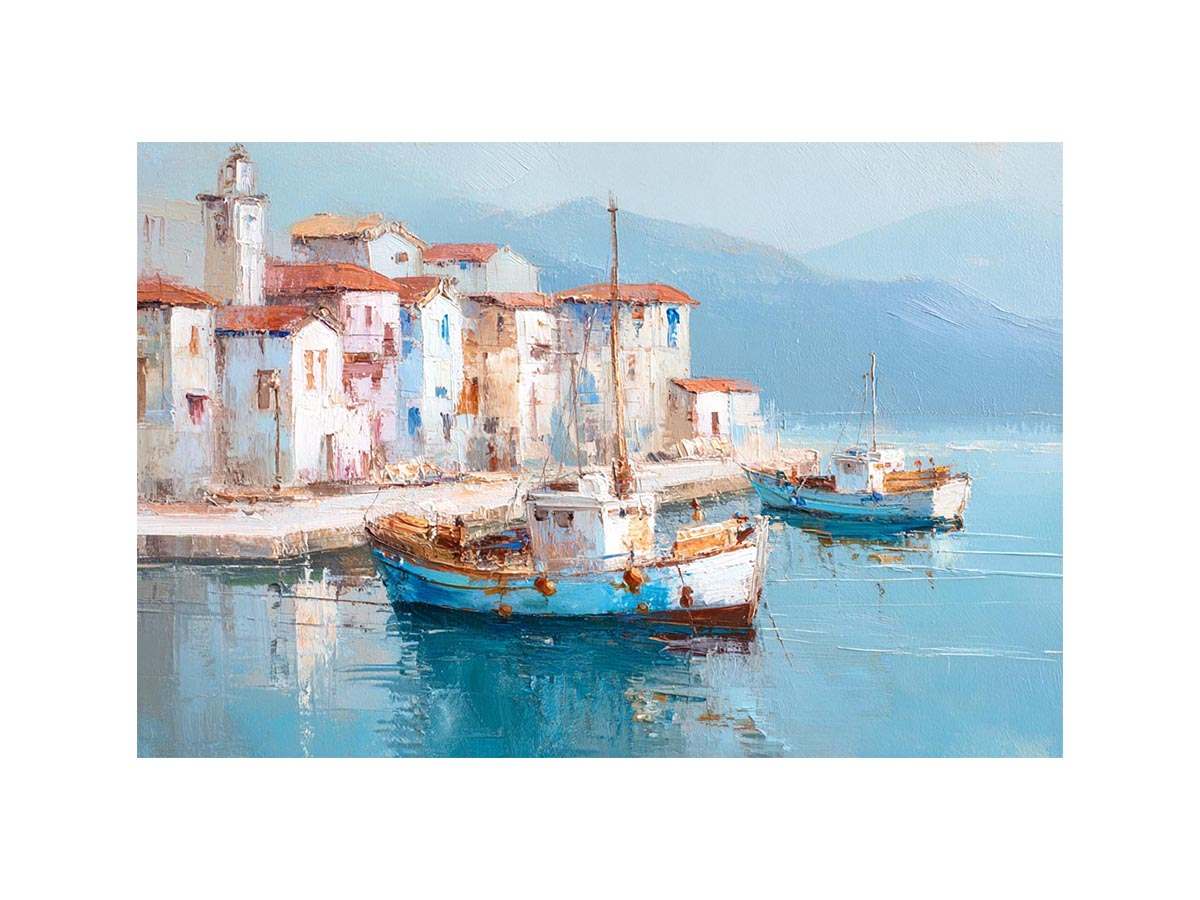 Greek island harbor 