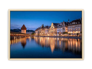 Lucerne Bridge Reflections  Art Print