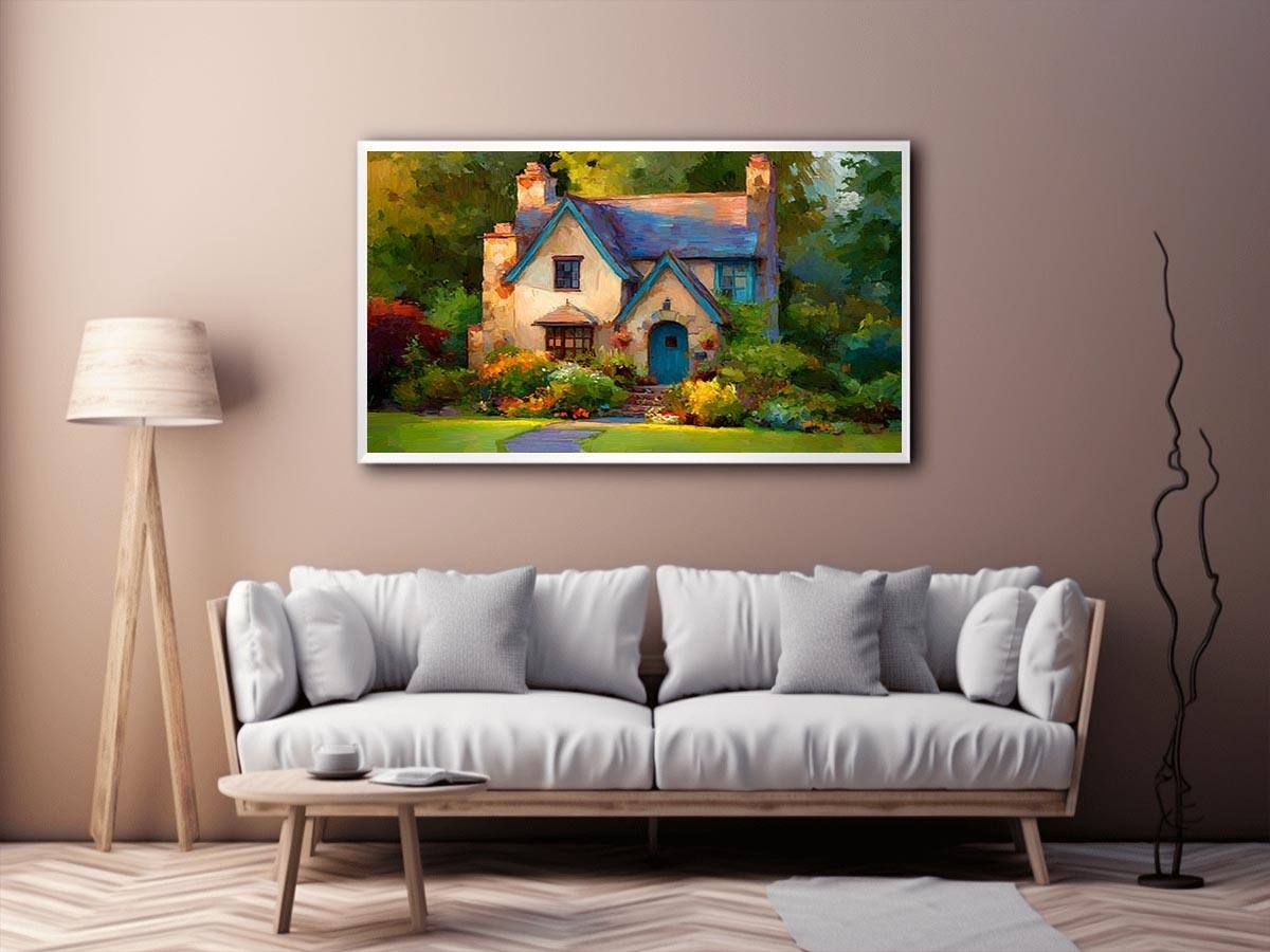 Cottage Painting  Canvas Print