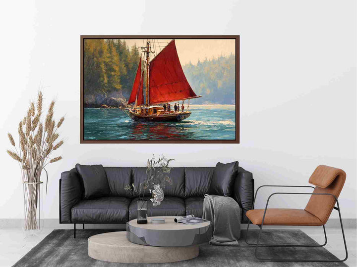 Red Sailboat Painting