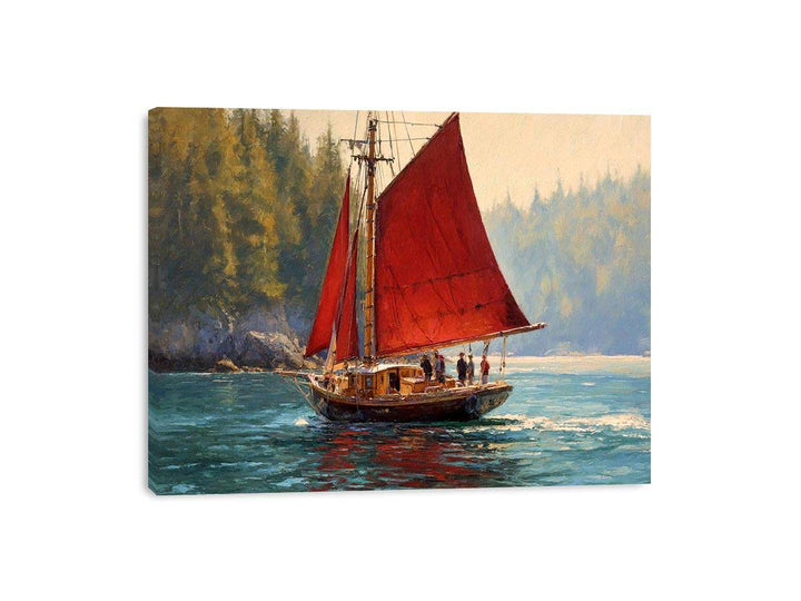 Red Sailboat Framed Print
