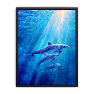 Dolphin Underwater  Canvas Print