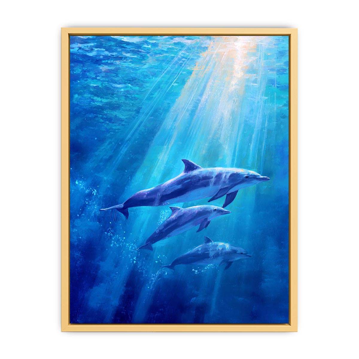 Dolphin Underwater Streched canvas