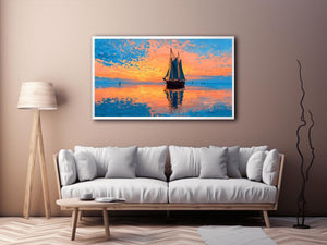 Sunetset Sailing Painting