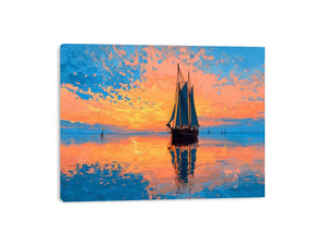 Sunetset Sailing Painting