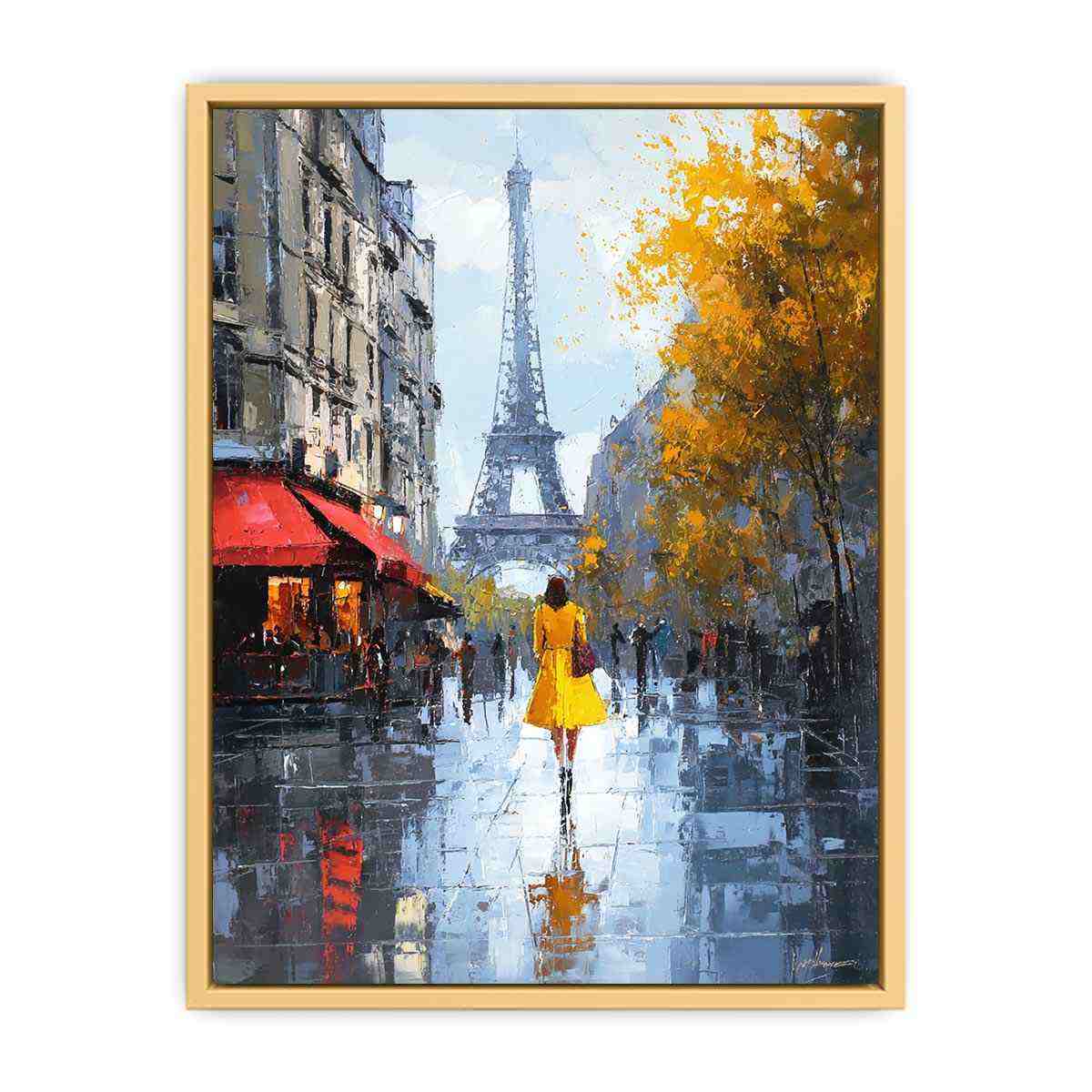 Elegant Walk in Paris   Streched canvas