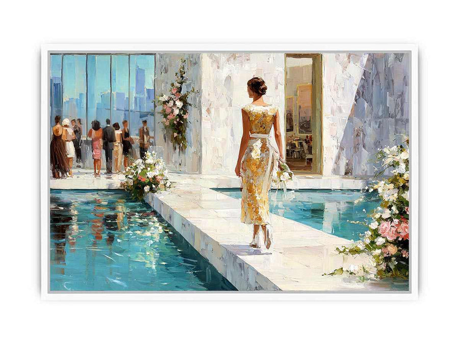 Framed elegant walk painting for retro-inspired luxury wall styling