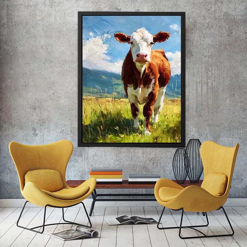 Cow Peaceful Graze  Canvas Print