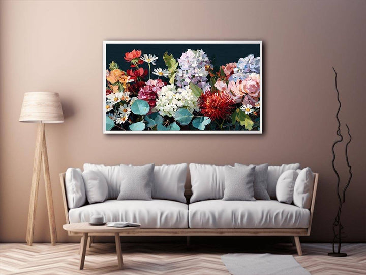 hydrangeas Peonie Blooms Canvas Print