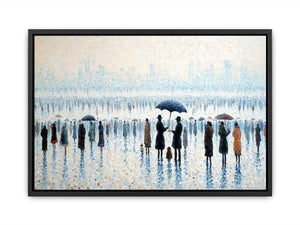 Beachside Umbrealas  Canvas Print