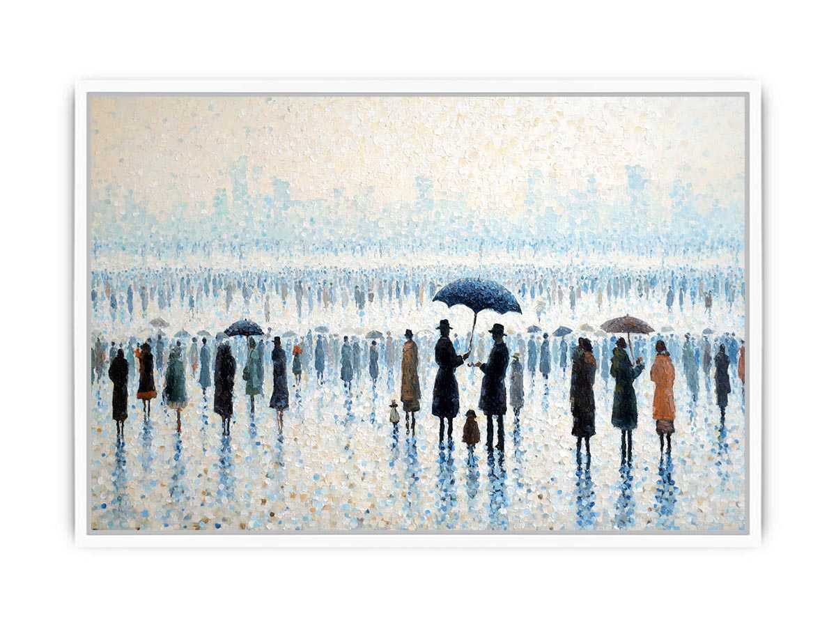 Beachside Umbrealas Framed Print