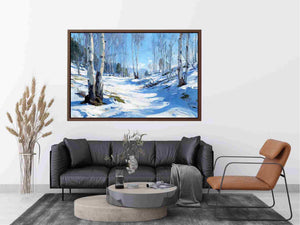 Spring forest in winter Painting 