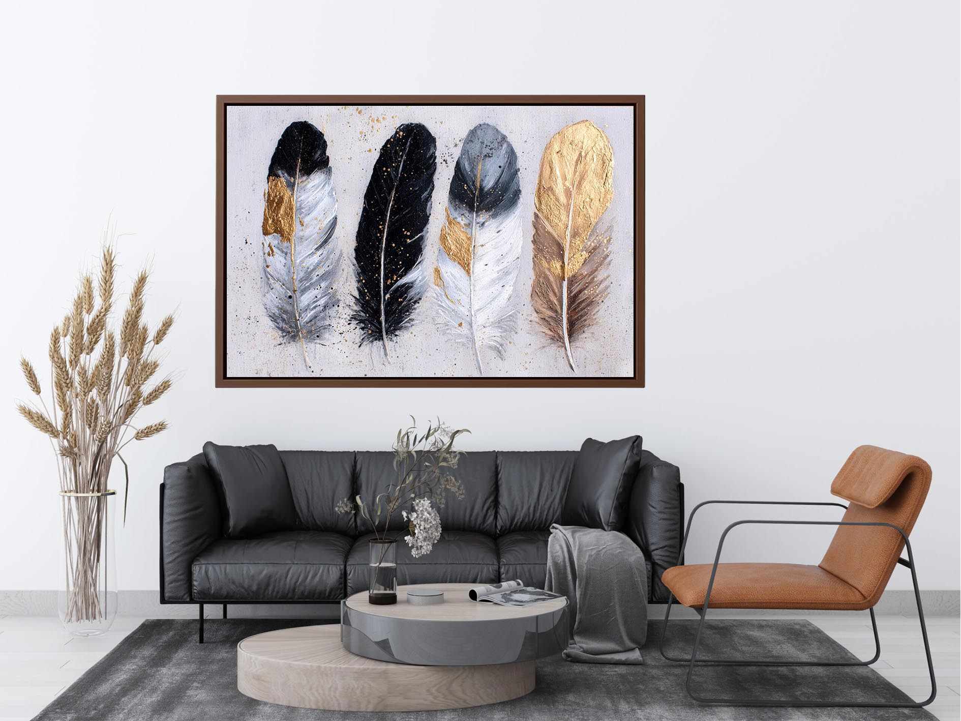 Goden Feathers Painting 
