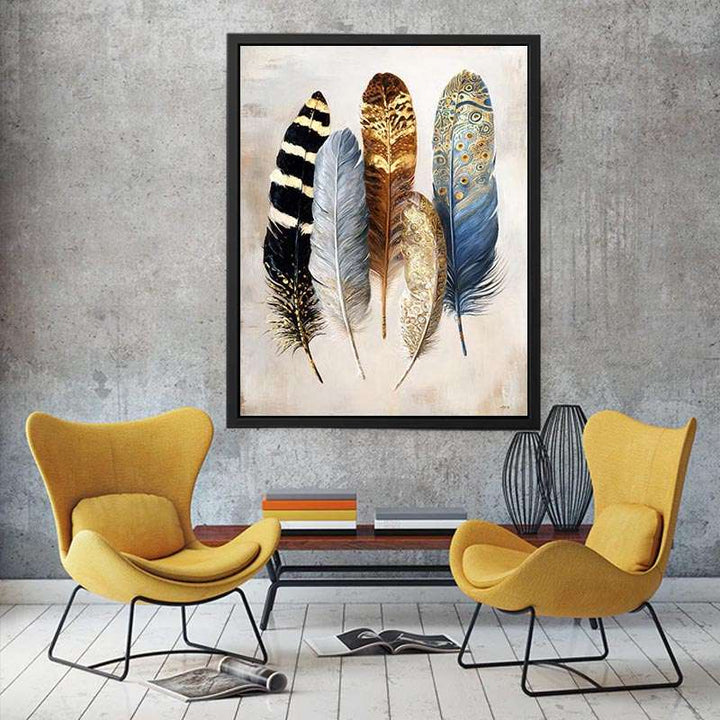 Five Feathers Canvas Print