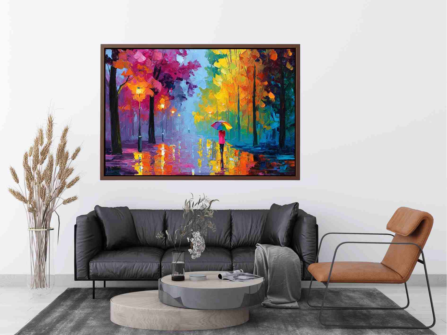 Autumn Rain walk Painting 
