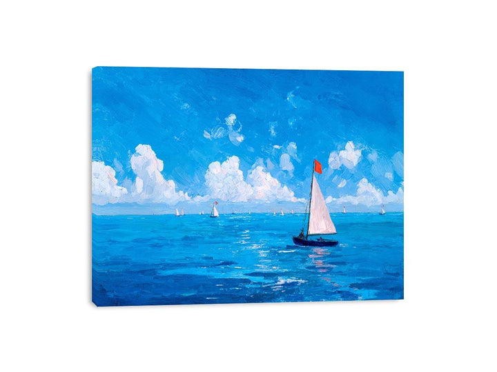 Sailboats on the ocean Framed Print