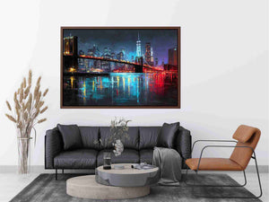 New York Skyline in night Painting 