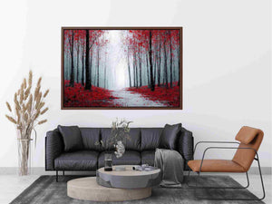 Red Forest leaves Painting 