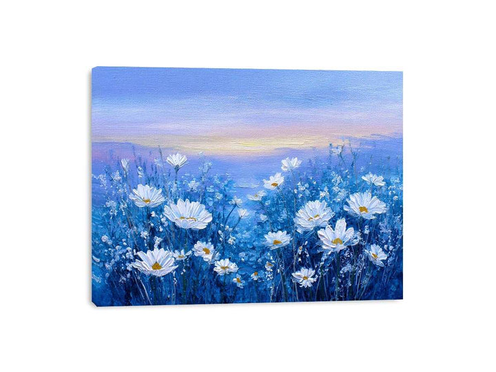 Blue Feild of Dasies Framed Print