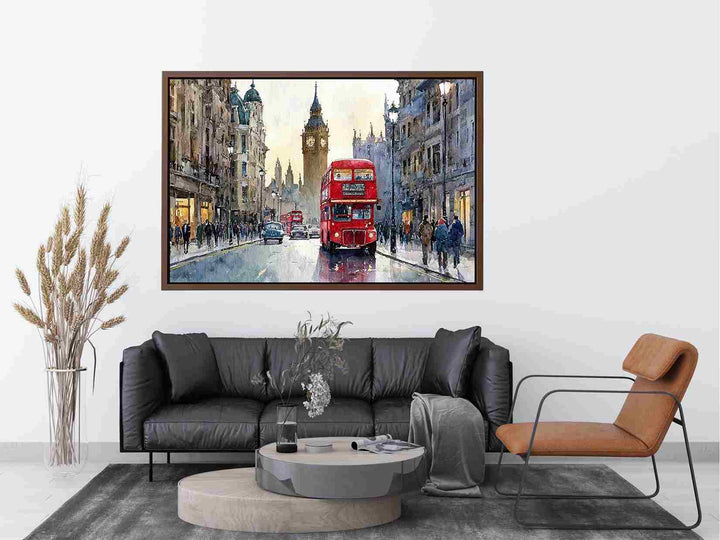 Watercolor London Cityscape Painting