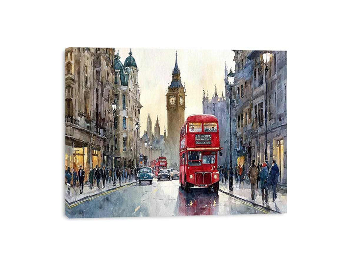 Watercolor London Cityscape Painting
