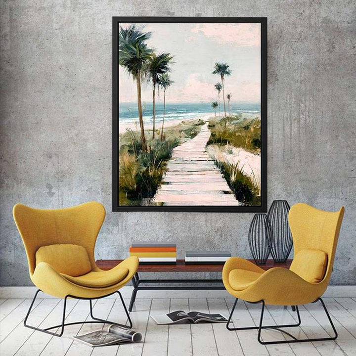 Boardwalk to Beach Painting