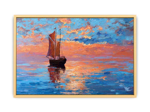 Vintage sailboat  Streched canvas