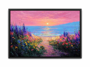 Ocean Bloom Sunset  Canvas Print
