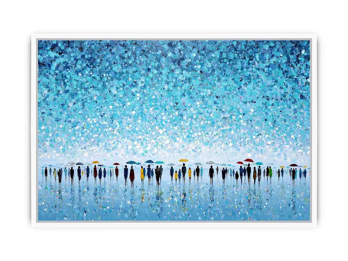 Abstract Umbrella Scene Framed Print