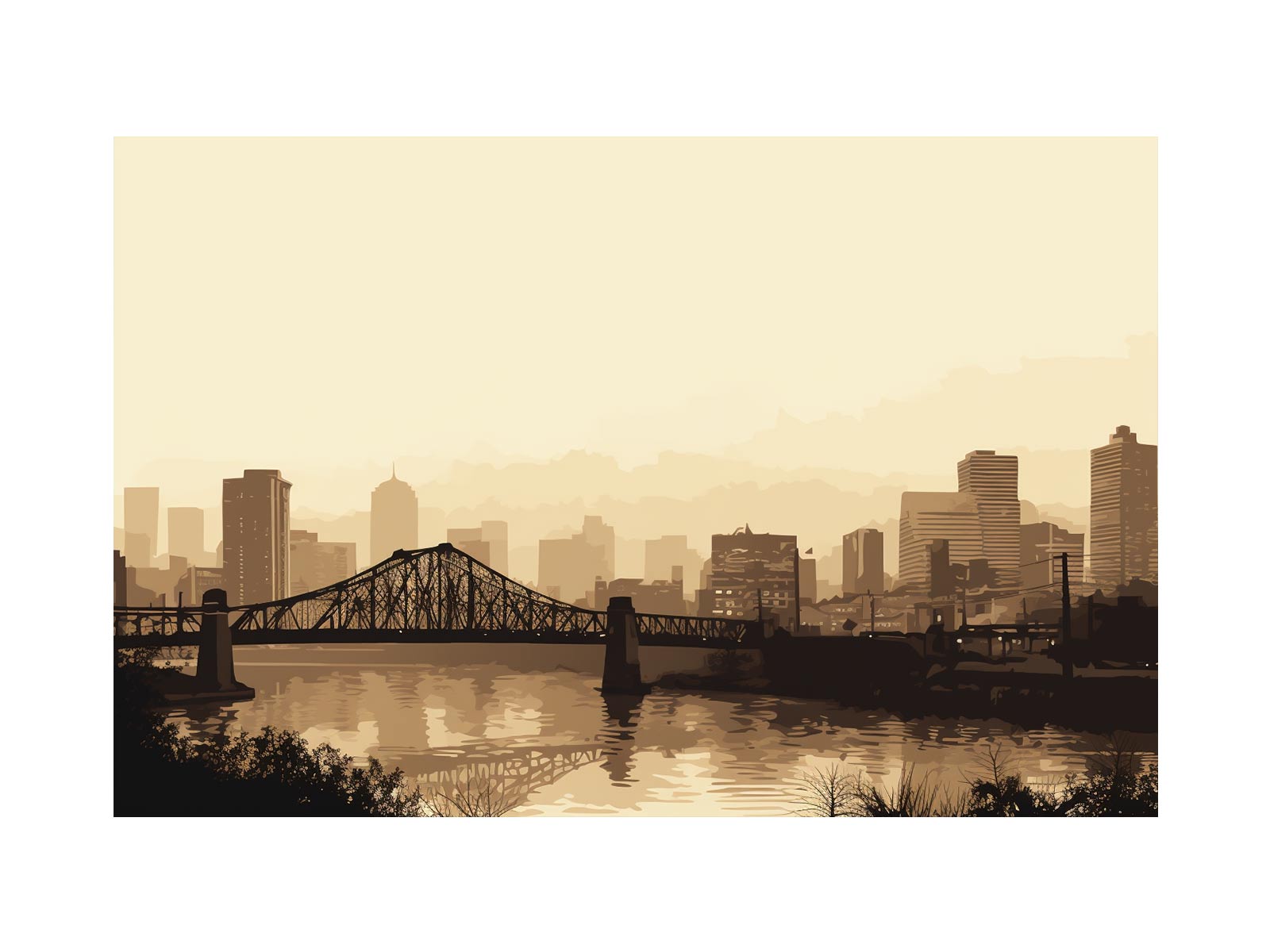 Brisbane Bridge Sepia  